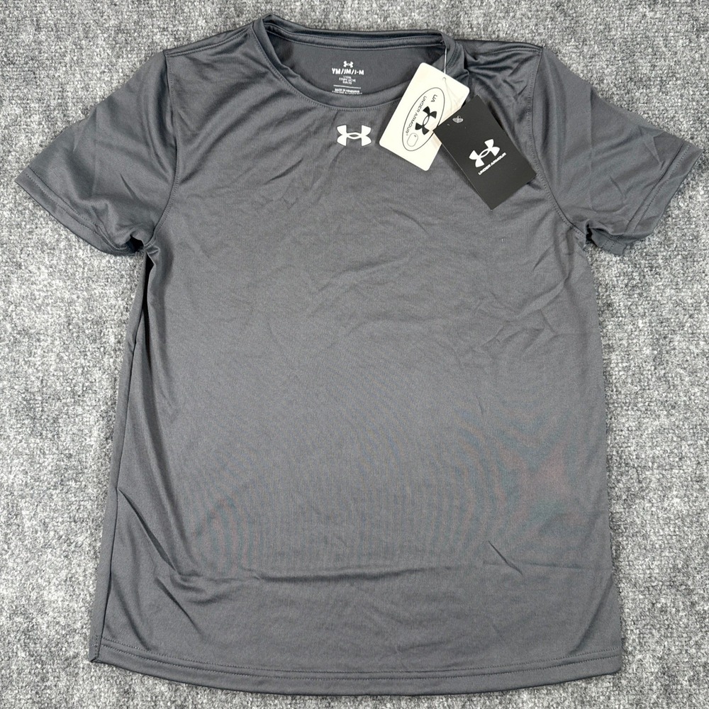 Under Armour Boys Medium Gray Tech Short Sleeve Athletic Shirt NWT